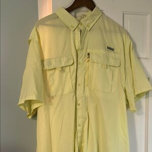 Yellow Casual Button Down Shirt Soft Cotton Blend